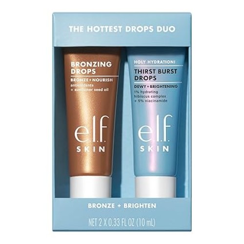The Hottest Drops Duo, Holy Hydration! Thirst Burst Drops &amp; Bronzing Drops Skincare Set