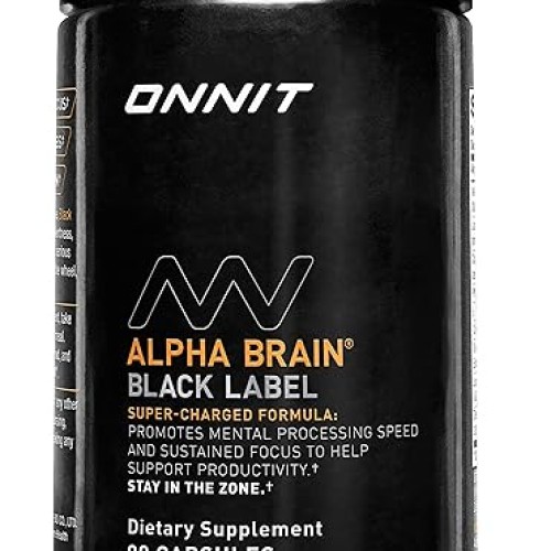 ONNIT Alpha Brain Black Label Capsule (80ct) Premium Citicoline Brain Supplement