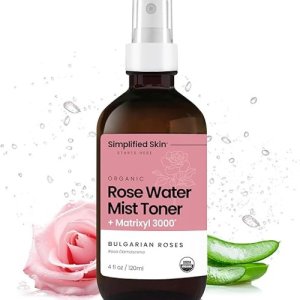 Rose Water Spray for Face with Matrixyl 3000 - Organic Rosewater Face Mist with Aloe Vera &amp; Hyaluronic Acid