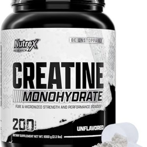 Nutrex Research Micronized Creatine Monohydrate Powder - 200 Servings (1KG) Pure, Unflavored Creatine Monohydrate Supplement for Muscle Gain